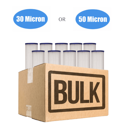 20" 30 or 50 Micron Pleated Water Filters - SET of 10 - Distributor