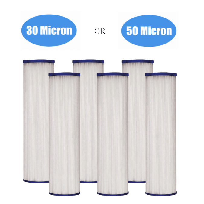 6 Pack 20 inch water sediment filter for well water city water fit big blue filter housing